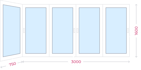 Размеры Г-образного балкона